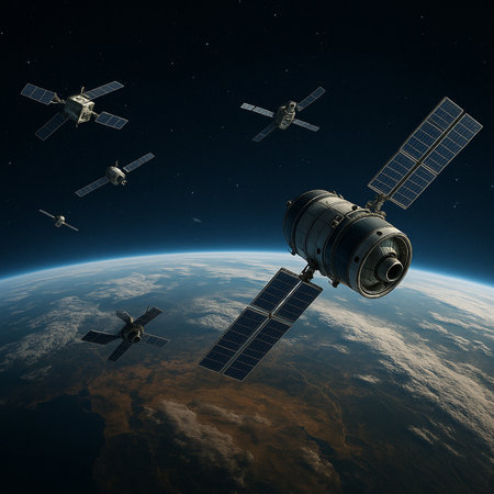 Communication Satellites In Earth Orbit 041125の素材