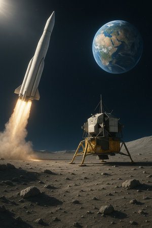 Rocket Launching From Lunar Surface 041125の素材