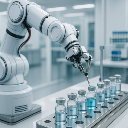 Robotic Arm Handling Test Tubes In Lab 051125の素材