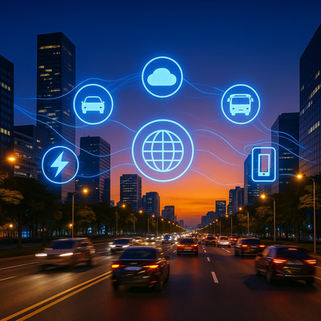 Smart City With Communication Icons 051125の素材