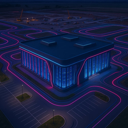 Futuristic Data Center With Neon Lights 051125の素材