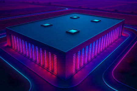 Microchip With Purple And Blue Glow 051125の素材