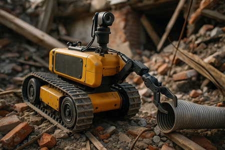 Small Robot In Destroyed Building 081125の素材