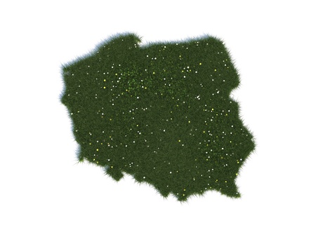 Map of Poland Series Countries out of realistic Grassの写真素材