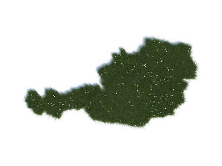 Map of Austria Series Countries out of realistic Grassの写真素材