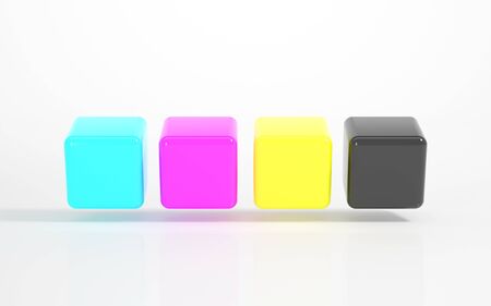 CMYK - Multicolored Cubesの写真素材