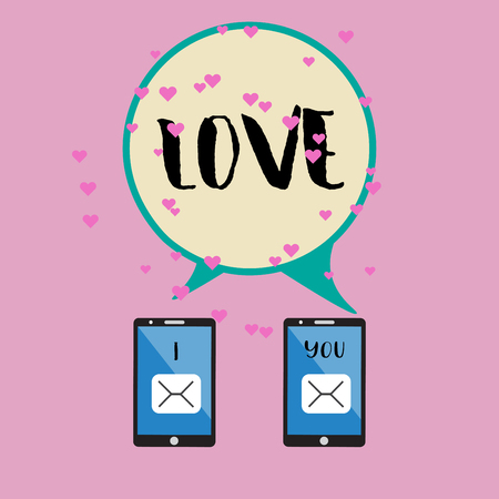 Smartphone and love word.のイラスト素材