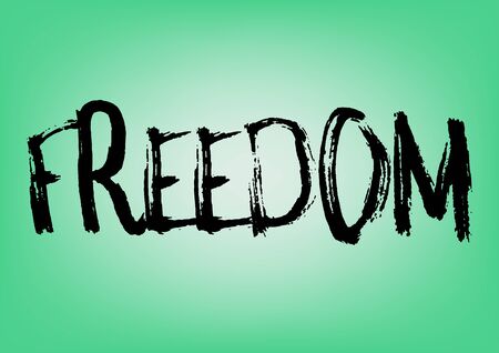 Freedom word on green background.のイラスト素材