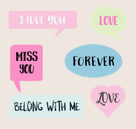 Romantic love message set.のイラスト素材