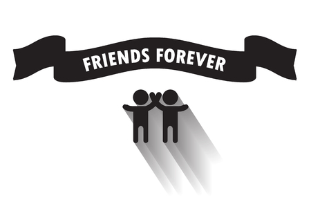 Vintage hipster labels with human logo, Friend foreverのイラスト素材