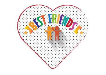 Best friend forever in heart with human iconのイラスト素材