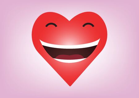 Smile heart symbol, happy loveのイラスト素材