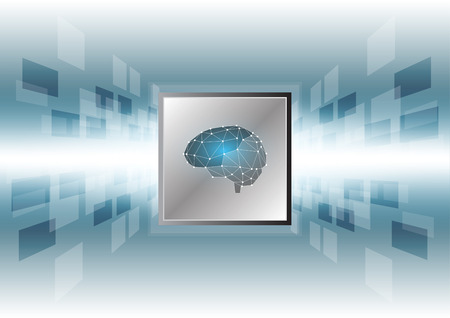 Abstract technology brain on micro processor background, Vector EPS.10のイラスト素材