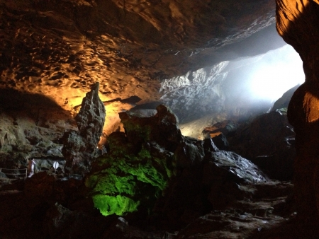 Sung Sot cave in Halong Bay Vietnam.の素材