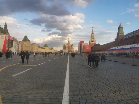 Red Square Moscow with Kremlin and Saint Basil