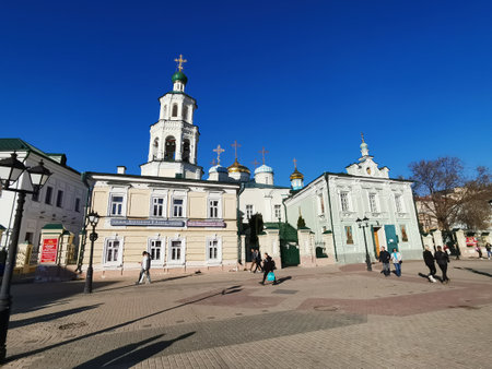 Orthodox Church With Bell Tower And Domes