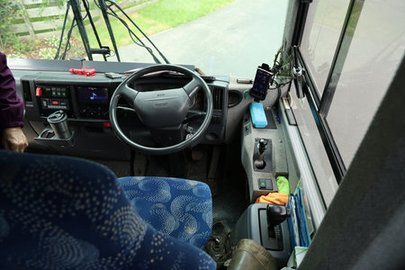 Bus Driver Cockpit With Steering Wheel