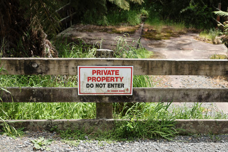 Weathered Wooden Gate Signの写真素材