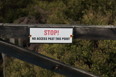 Waiotapu Thermal Wonderland Stop Access Past Point Warning Barrierの写真素材