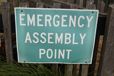 Waiotapu Thermal Wonderland Emergency Assembly Point Safety Sign Outdoorsの写真素材