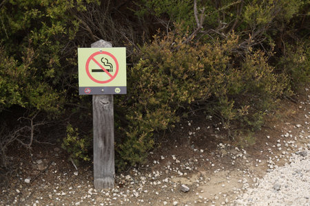 Waiotapu Thermal Wonderland Outdoor Trail Warning Signの写真素材