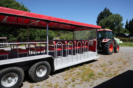 New Zealand Rotorua Red Farm Tractor Pulling Open Passenger Trailer
