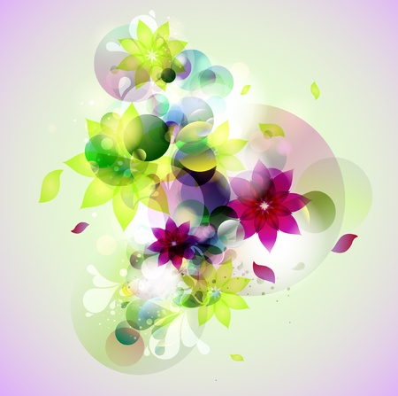 Colorful floral background のイラスト素材