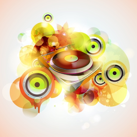 Turntable   loudspeakers のイラスト素材