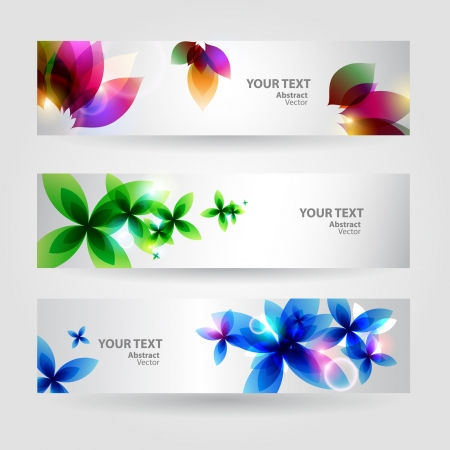 Flower background brochure template  Set of floral cardsのイラスト素材