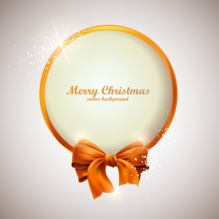 Gold bow with banner のイラスト素材