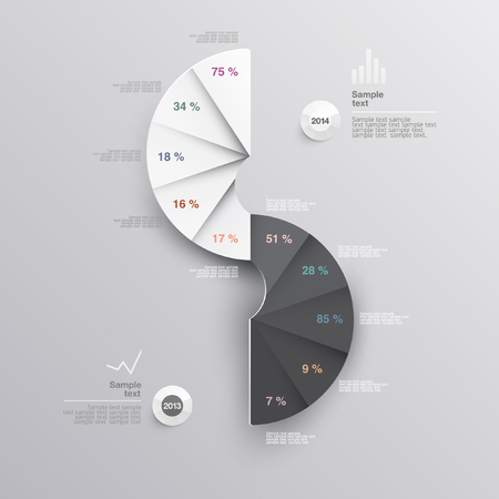 White infographics elements のイラスト素材