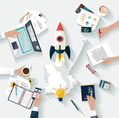 Startup concept. Flat design. Startup concept. Flat design.