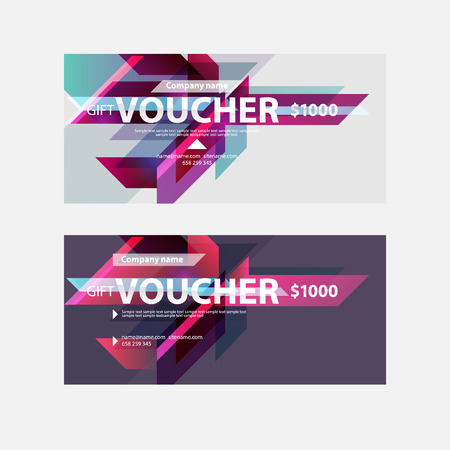 Template gift voucher of different colors.のイラスト素材