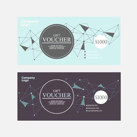 Template gift voucher of different colors.のイラスト素材