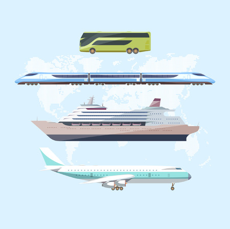 Global transportation. Flat design.のイラスト素材