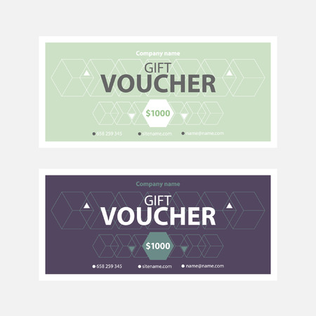 Template gift voucher of different colors.のイラスト素材