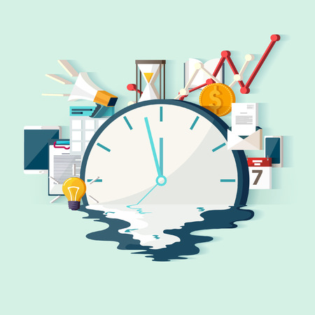Time concept. Flat design.のイラスト素材