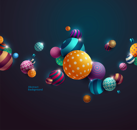 Multicolored decorative balls. Abstract vector illustration.のイラスト素材