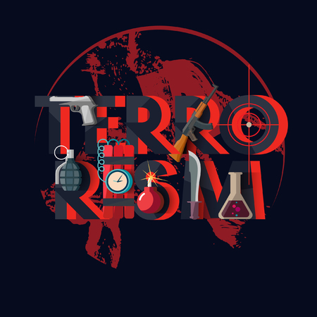 International terrorism. Typographic poster.のイラスト素材