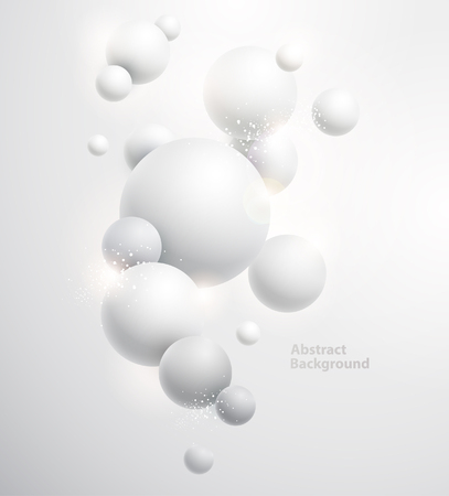 Minimalistic white background with 3D balls.のイラスト素材
