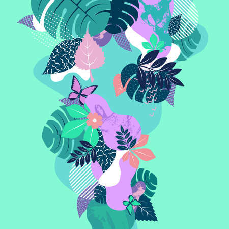 Abstract floral composition. Flat background.