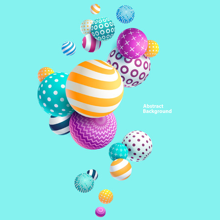 Multicolored decorative balls. Abstract illustration.のイラスト素材
