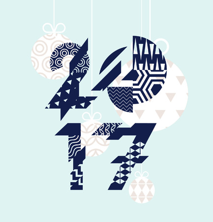 New year 2017. Text designのイラスト素材