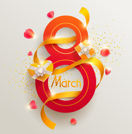 March 8, international women's day. Vector greeting card.のイラスト素材