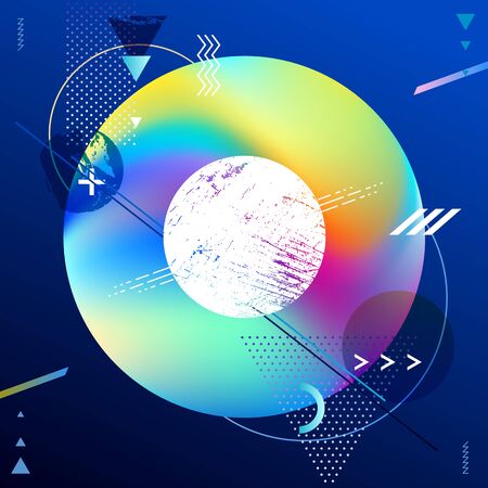 Abstract geometric neon background.のイラスト素材