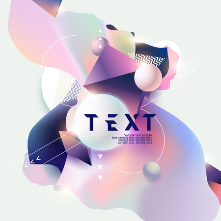 Abstract colorful fluid composition with space for text.のイラスト素材