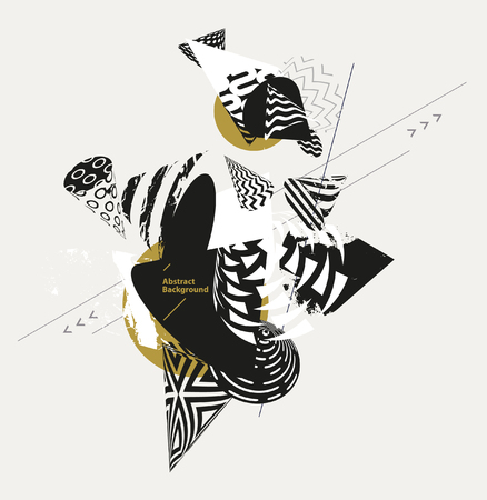 Composition of abstract decorative cones.のイラスト素材