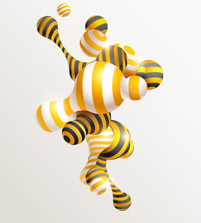 Golden abstract decorative balls illustration.のイラスト素材