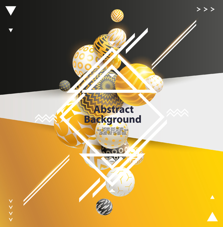 Abstract composition with golden geometric elements.のイラスト素材