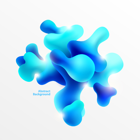 Abstract Fluid blue bubblesのイラスト素材